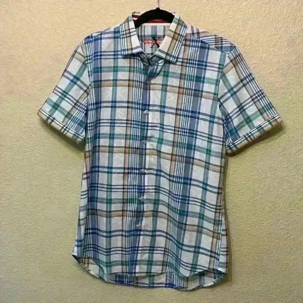 Robert Graham plaid shirt sz M dress shirt summer spring office business casual